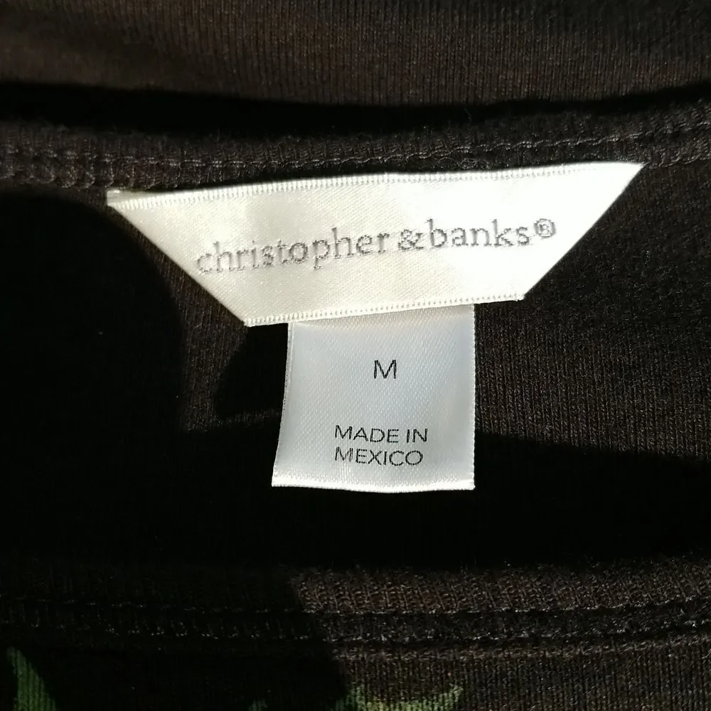 Christopher Banks 3/4 Sleeve Black Fall Halloween Graphic Tee Size Medium - Picture 4 of 7